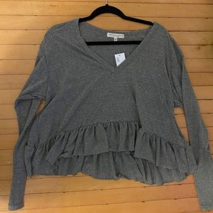 grey long sleeve flowy shirt